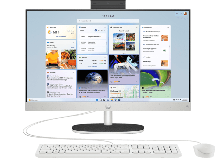 HP 23.8 inch All-in-One Refurbished Desktop PC AI 24-cr2000a - 23.8" - Shell white (BD0E9PAR)