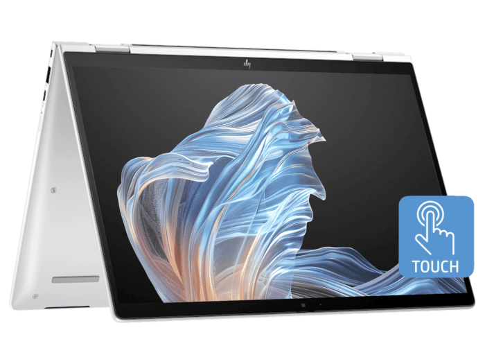 HP EliteBook X Flip G1i 14 inch Laptop Next Gen AI PC, Silver + Poly Blackwire 3220 Stereo USB-C Headset +USB-C/A Adapter - 14-inch - Glacier silver (B9GG5PT-BN3)