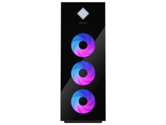 OMEN by HP 45L Gaming Refurbished Desktop PC GT22-3011a - Without Screen - Black, glass side panel, dark chrome logo (B94PGPAR)