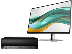 HP Elite Small Form Factor 800 G9 Desktop PC + HP Series 5 Pro 23.8 inch FHD Monitor  - 524pf - Without Screen - Black (A41KBPT-BN2)