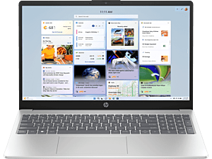 HP 15.6 inch Laptop 15-fd1263TU, Silver - 15.6-inch - Natural Silver (D6MY5PA) - Center facing