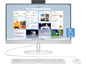 HP 23.8 inch All-in-One Desktop PC 24-cr0009a - 23.8" - Shell white (94A65PA)