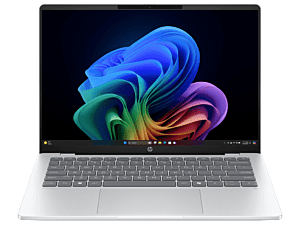 HP OmniBook 5 14 inch Laptop Next Gen AI 14-he0010QU, Silver - 14-inch - Glacier silver aluminum (C08YHPA) - Center facing