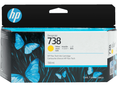 HP 738 130-ml Yellow DesignJet Ink Cartridge