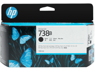 HP 738B 130-ml Black DesignJet Ink Cartridge