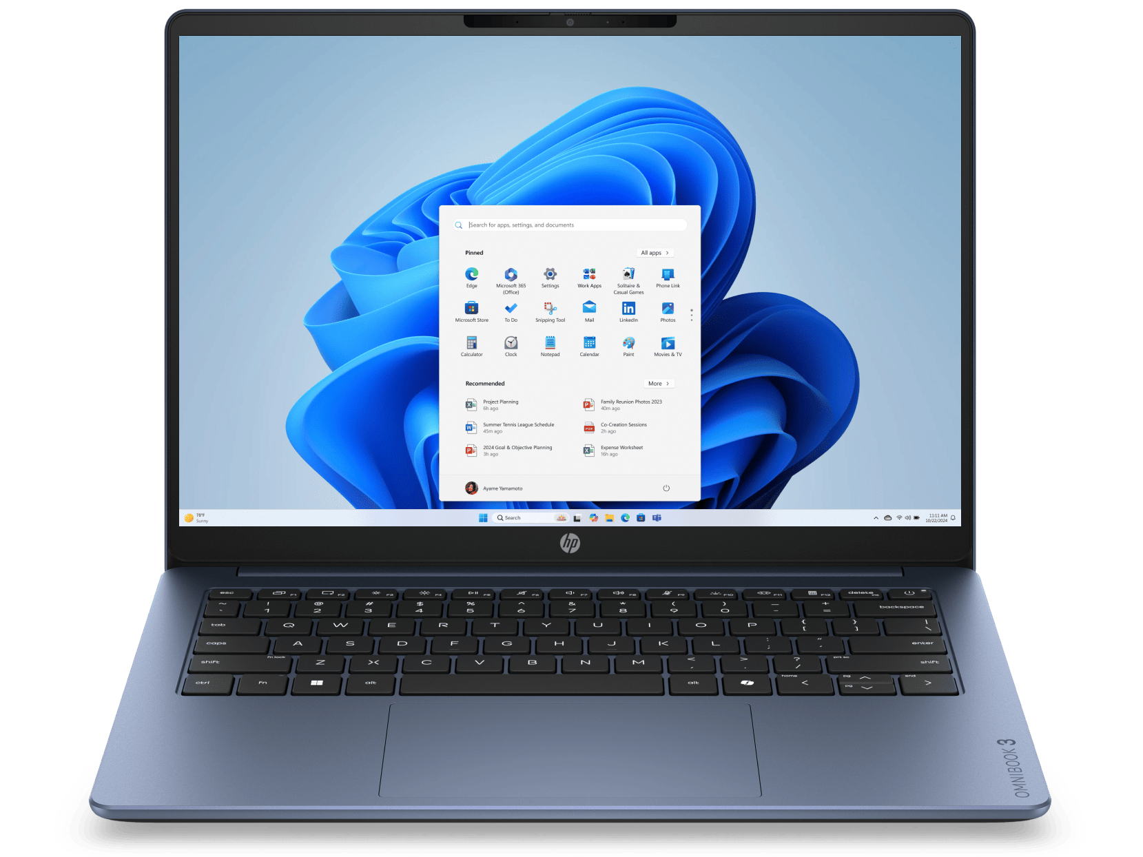 HP OmniBook 3 14 inch Laptop AI 14-ht0149TU, Blue
