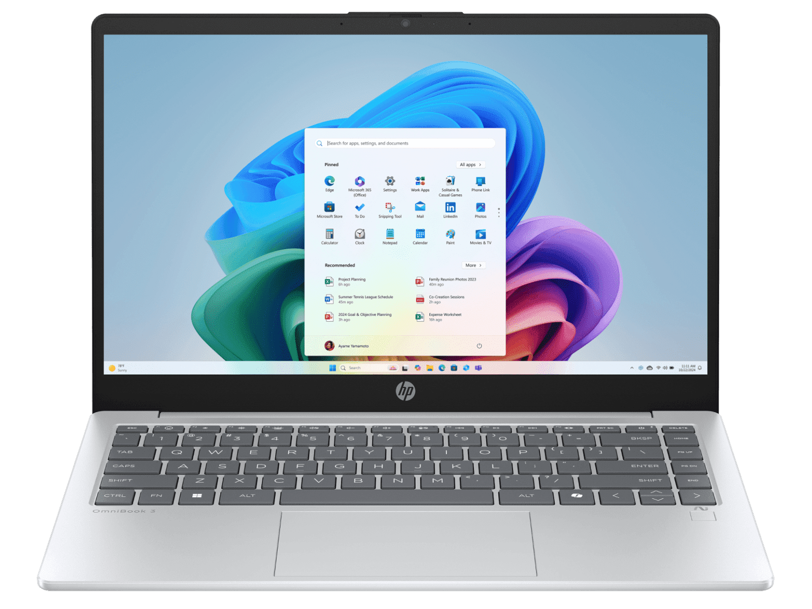 HP OmniBook 3 14 inch Laptop Next Gen AI 14-ha0003AU, Silver - 14
