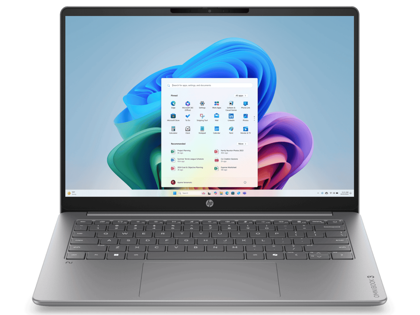 HP OmniBook 3 14 inch Laptop Next Gen AI 14-hz0009QU, Silver