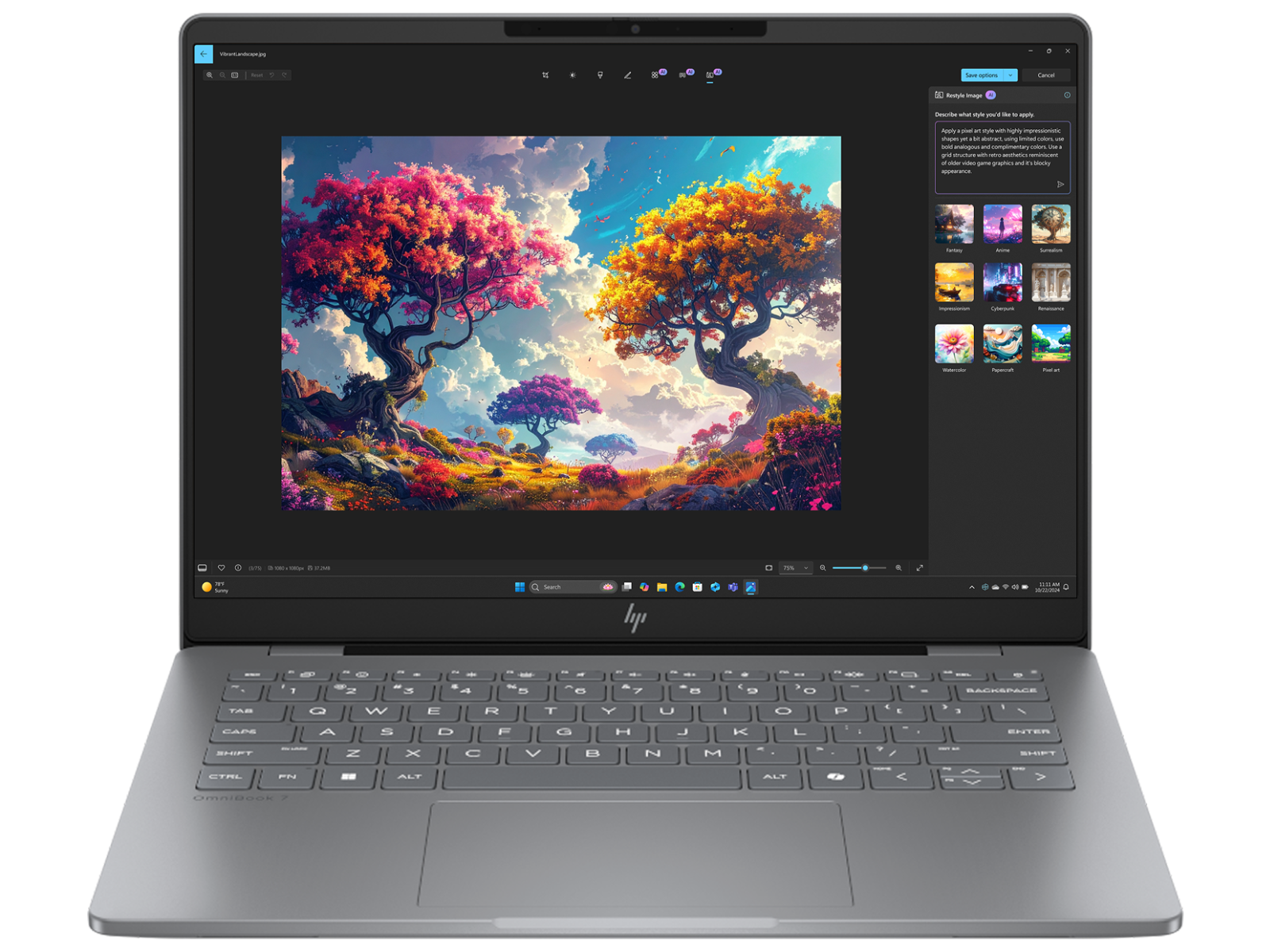 HP OmniBook 7 14 inch Laptop AI 14-fr0056TU, Silver - 14-inch