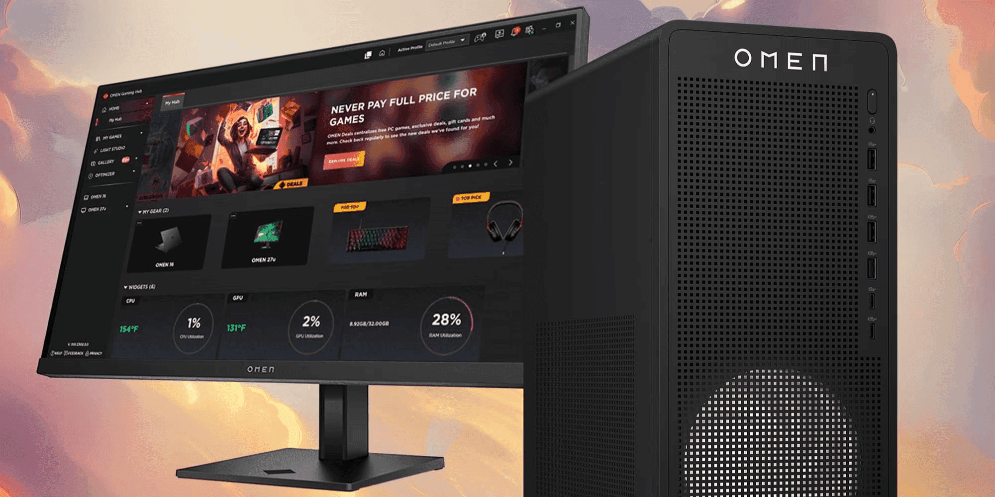 HP OMEN Gaming PC with High Refresh Rate Display for Competitive Gaming