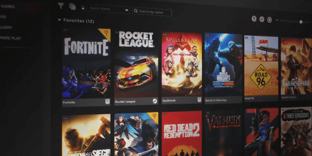 Monitor showing different videogames