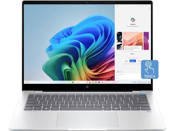 HP OmniBook X 14-inch Laptop for Seniors in Silver - Simple and Portable